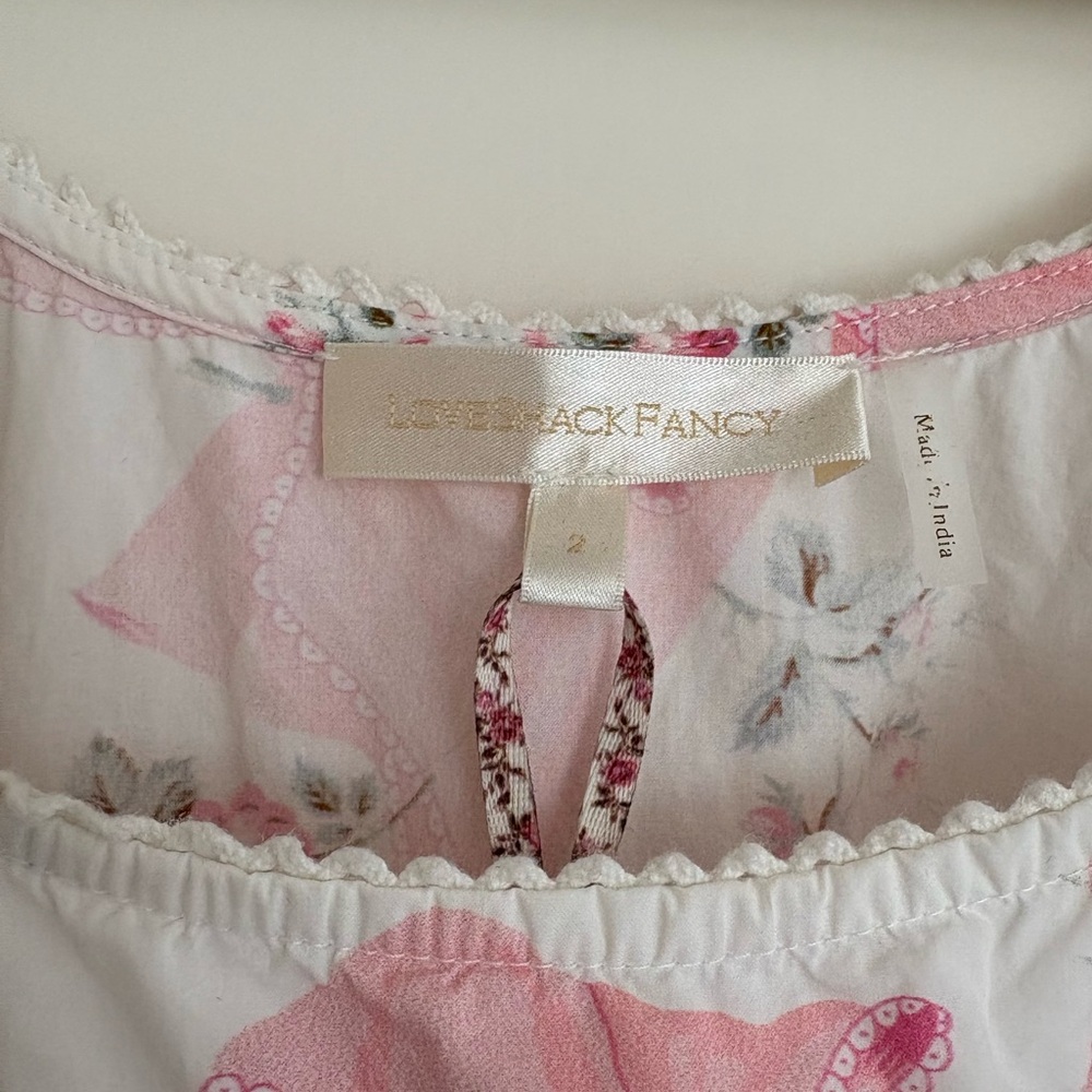 LoveShackFancy Floral Pink and White Dress - Picture 4 of 4